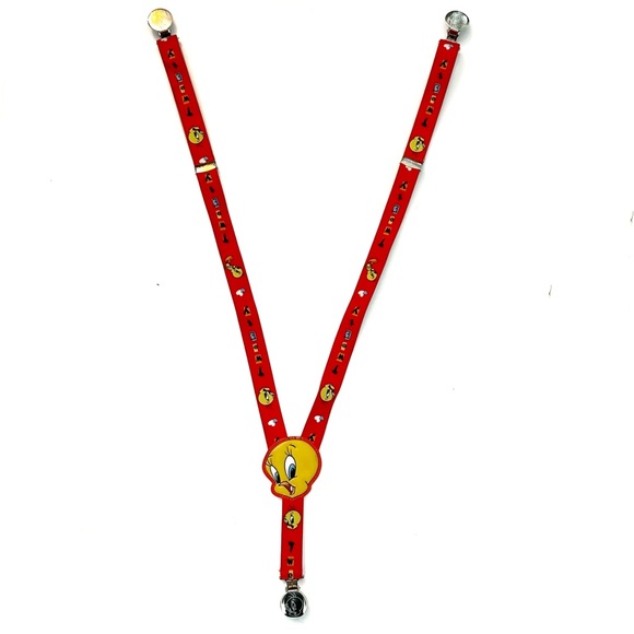 Warner Bros Looney Tunes Tweety Bird Kids Pants Suspenders Yellow Red Stretchy - Picture 4 of 16